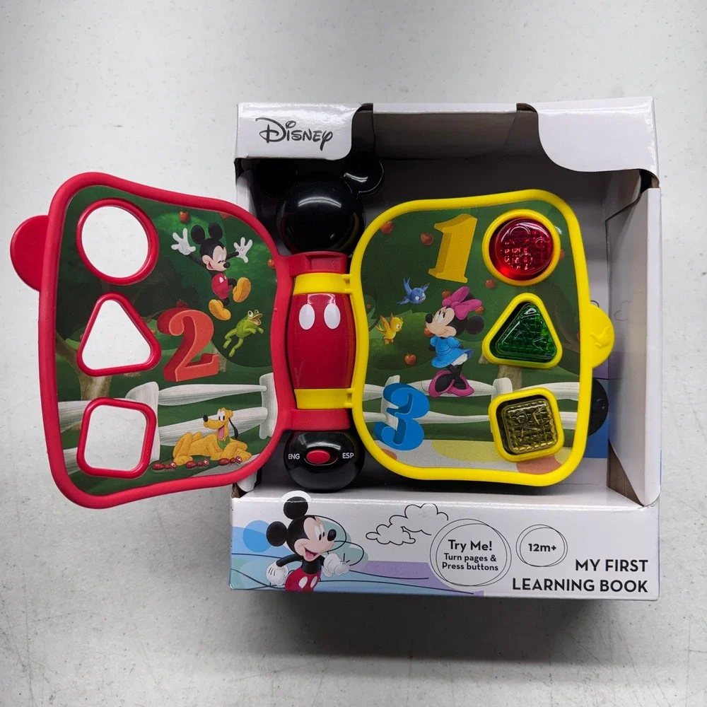 Disney Mickey Mouse My First Learning Book Bilingual English Spanish Light Sound